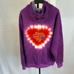 Penzey’s Purple Tie-Dye Kindness Hoodie Jacket 2X